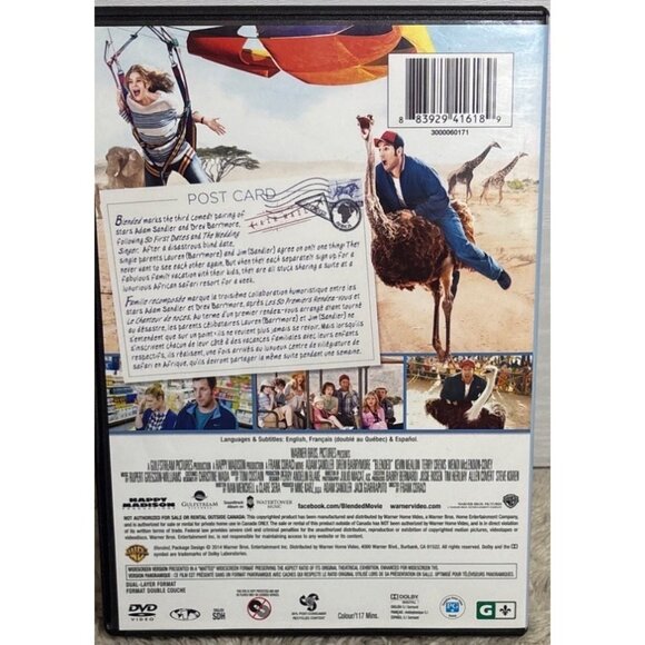 Blended DVD Movie Adam Sandler & Drew Barrymore Romantic Comedy Rental Edition - Picture 2 of 5